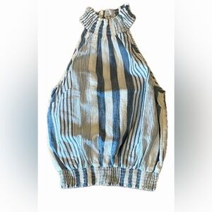 Blue and white striped halter